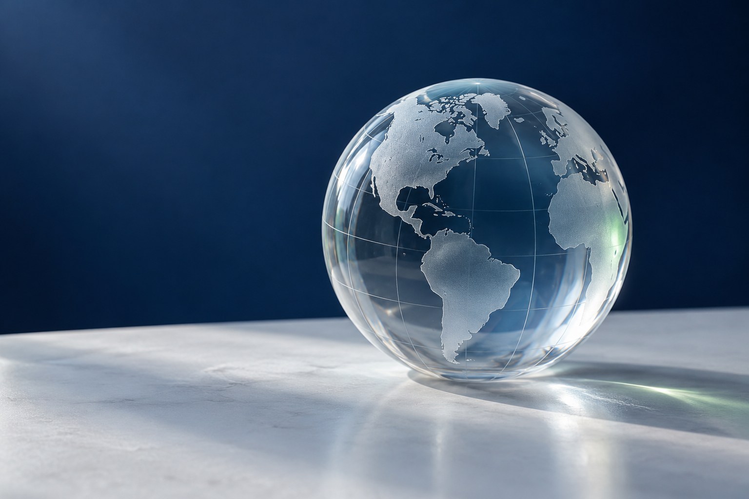 Conceptual globe representing international commercial connections