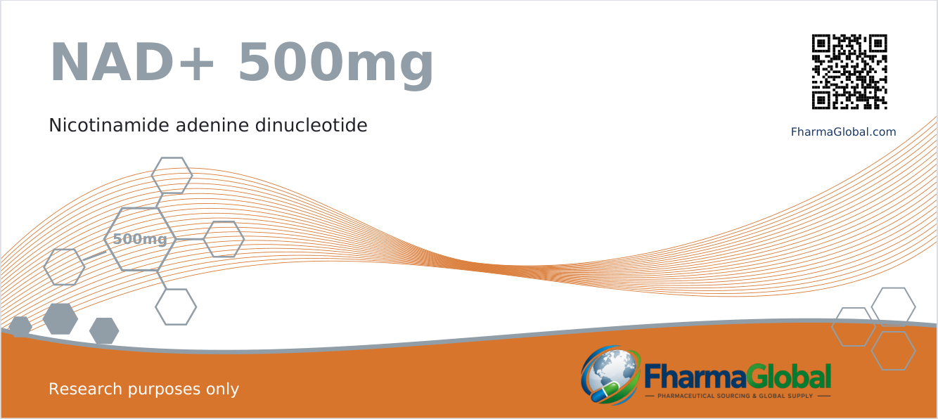 FharmaGlobal NAD+ 500 mg front packaging artwork